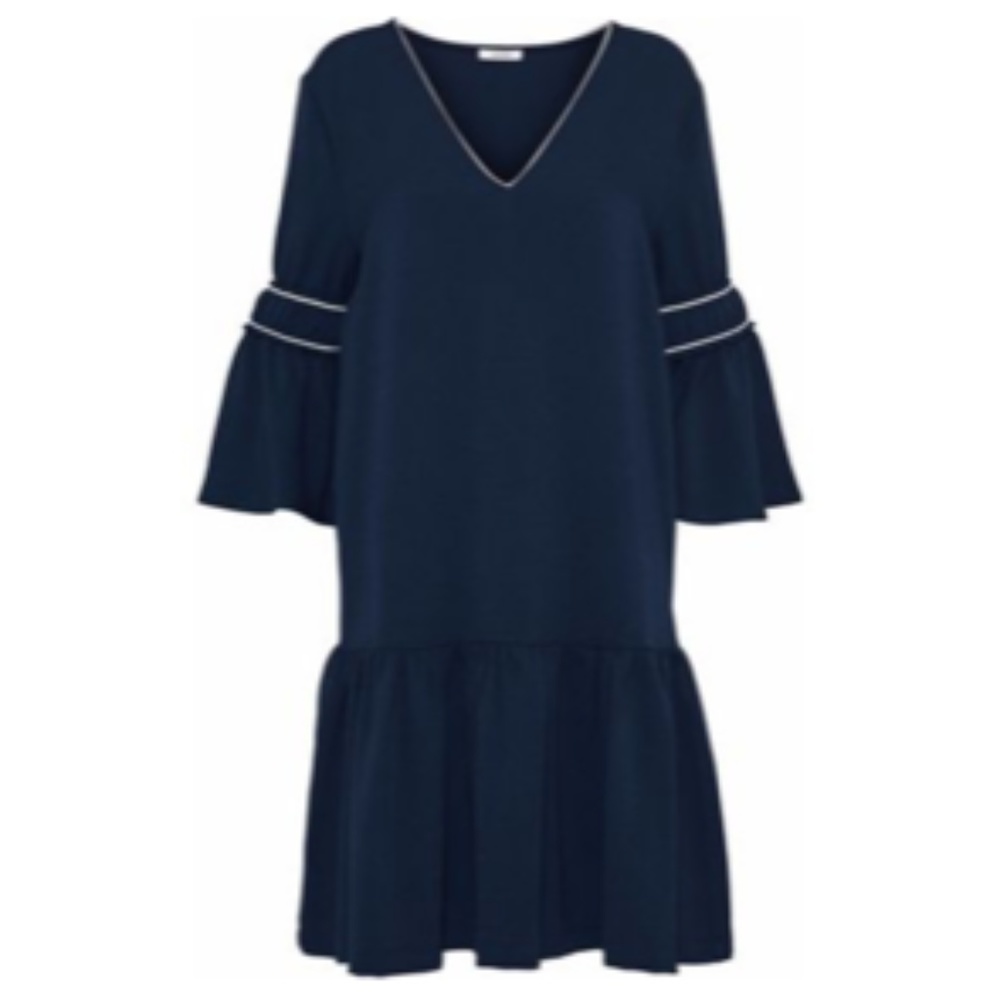 BNWT Ganni ruffle-trimmed crepe dress